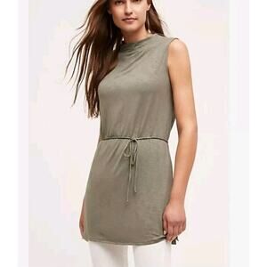 Anthropologie Dolan Fina Tie Tunic Size M Olive Green Sleeveless Stretch Top